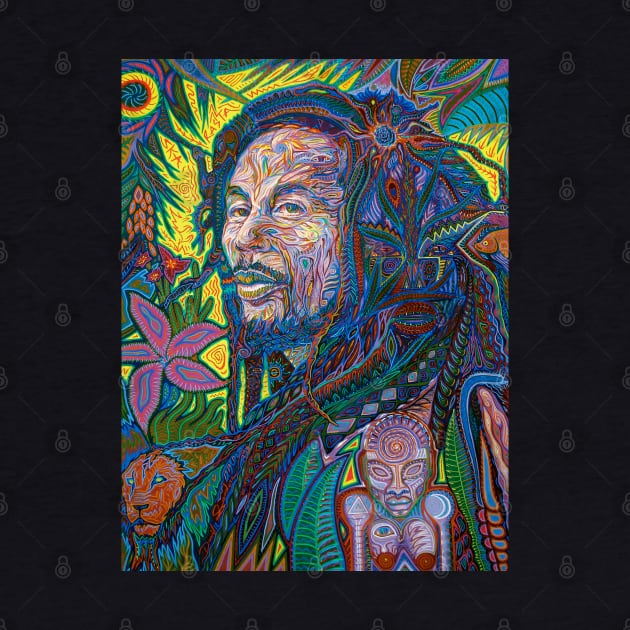 Psychedelic Reggae Rock Portrait by sandersart